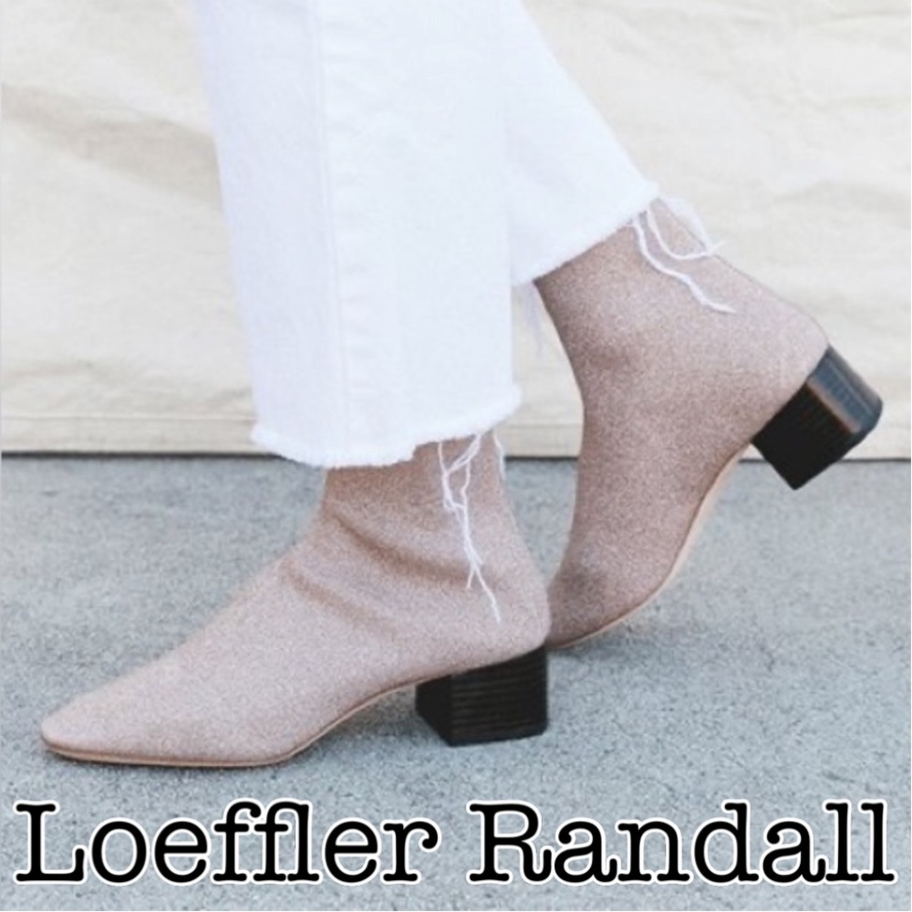 Loeffler Randall Carter Pink Metallic Knit Sock Bootie Size 10